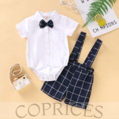 0-2 Years Baby Boys Formal Costumes Short Sleeve Clothes Set Mini Gentlman