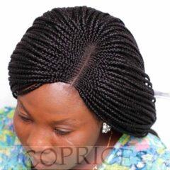 Neatly Braided Ghana Weaving Wig With Closure