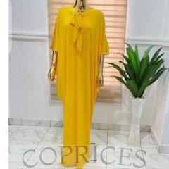 Ninoz Luxury Maxi Abaya Dress With Sequins - Yellow