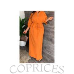 Orange Maxi Abaya Gown