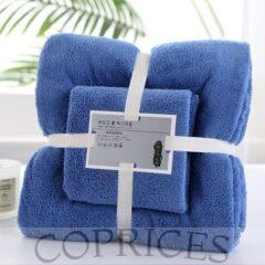 2 In 1 Big And Small Absorbent Towel--Dark Blue