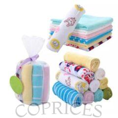 8 In 1 Baby Wash Cloth Face Towels (Various Designs)