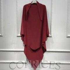 Eid Prayer Garment Khimar Hijab Long Ramadan Muslim Arabic Hijabs Women Abayas Tops Abaya Jilbab Islam Clothing Niqab Burqa-red Khimar