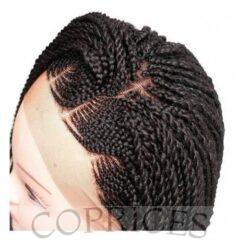 8 Parting Full Frontal Braided Ghana Weaving Wig 10''
